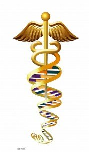 Caduceus with DNA Helix